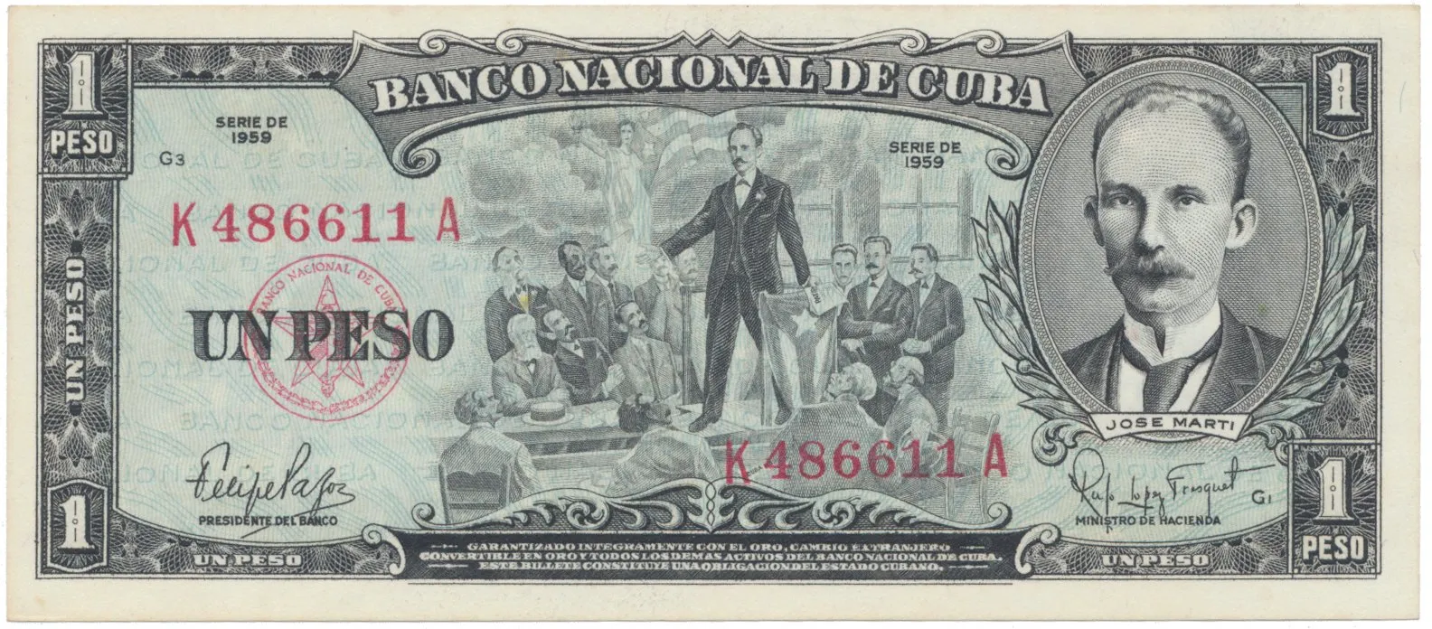 Kuba, 1 Peso 1959, P.90