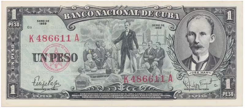 Kuba, 1 Peso 1959, P.90