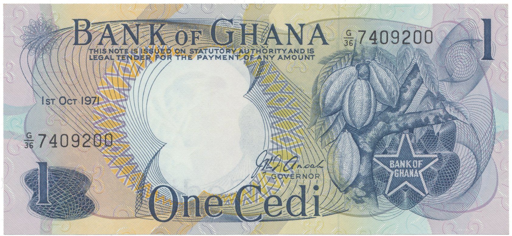 Ghana, 1 Cedi 1971, P.10d