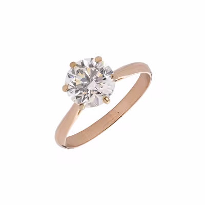 Solitérní prsten ze žlutého zlata s přírodním diamantem 2,06 ct - certifikováno