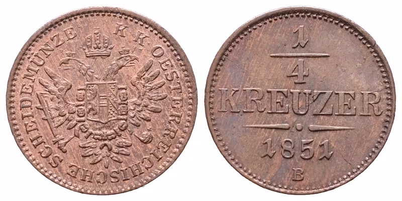 1/4 Krejcar 1851 A