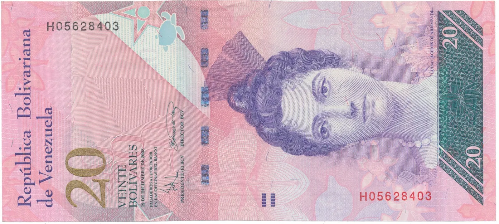 Venezuela, 20 Bolivares 2008, P.91b