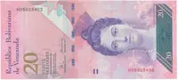 Venezuela, 20 Bolivares 2008, P.91b