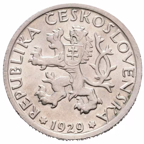 1 Koruna 1929, luxusní zachovalost, ražební lesk, patina