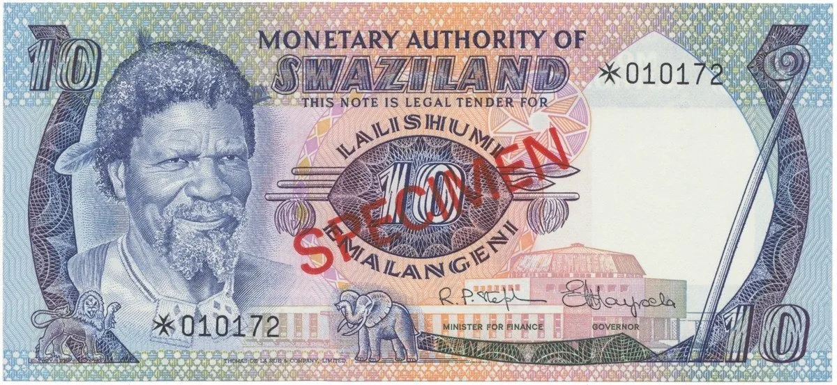 Svazijsko, 10 Emalangeni (1974), SPECIMEN, P.4cs