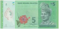 Malajsie, 5 Ringgit (2012), plastová, P.52