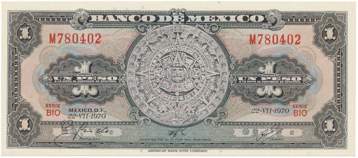 Mexiko, 1 Peso 1961-1970, P.59g-l