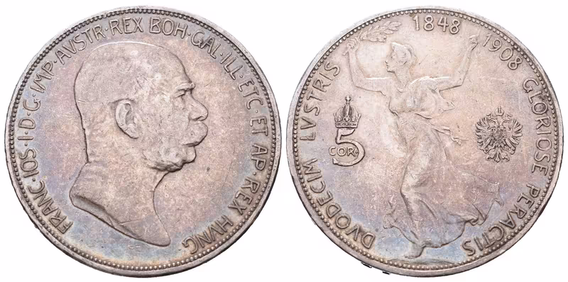 5 Koruna 1908 - jubilejní