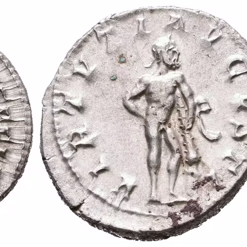 Antoninian, 241 - 243, Rv: VIRTVTI AVGVSTI, stojící Hercules zprava se opírá kyjem