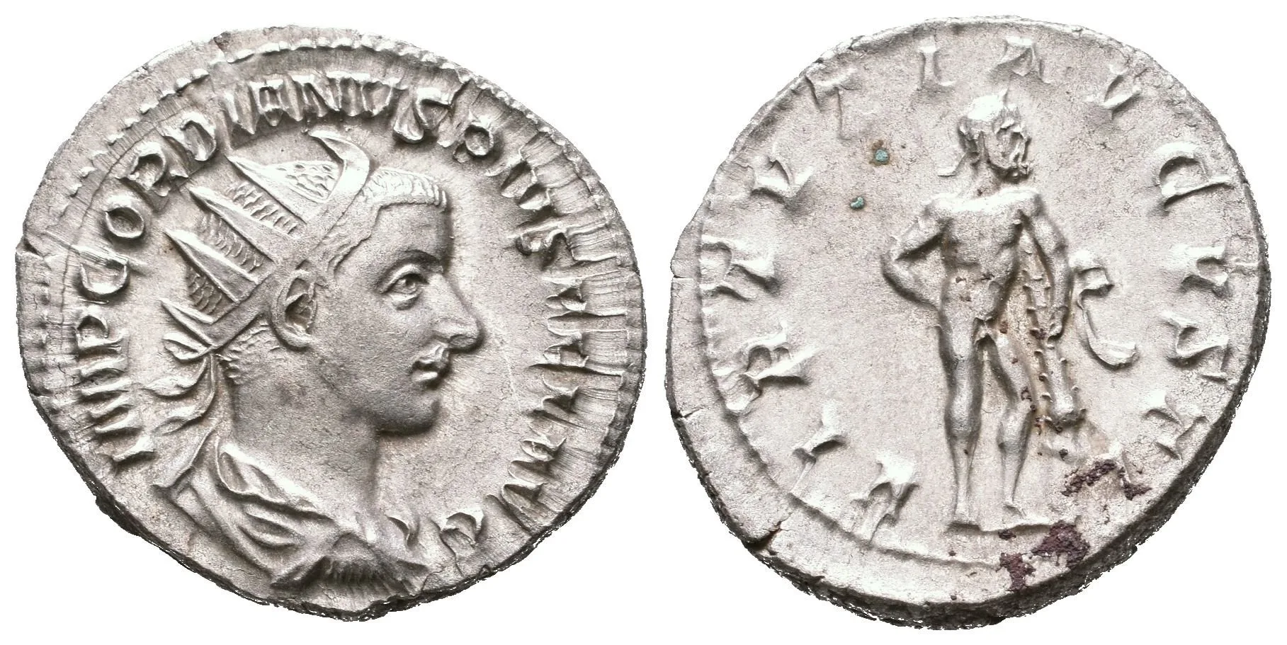 Antoninian, 241 - 243, Rv: VIRTVTI AVGVSTI, stojící Hercules zprava se opírá kyjem — 1