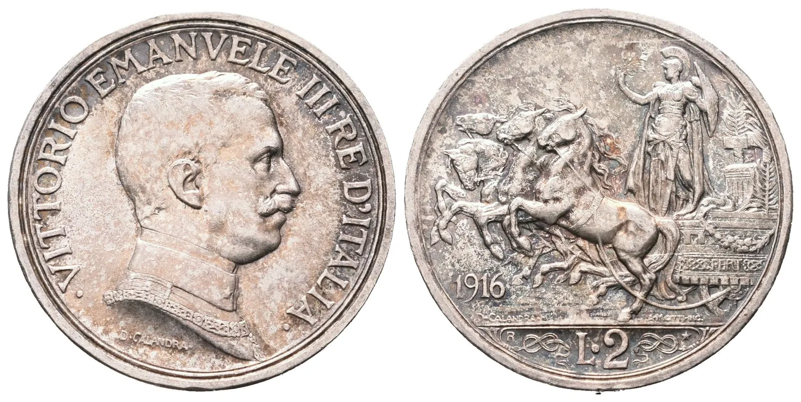 Itálie, 2 Lira 1916 R
