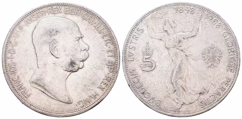 5 Koruna 1908 - jubilejní