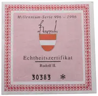 Rakousko, 500 Schilling 1993 - Císař Rudolf II. - fotografie 2