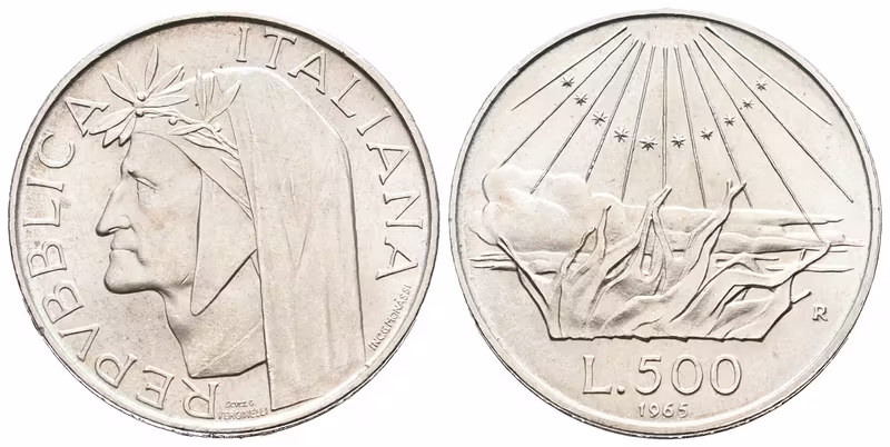 Itálie, 500 Lira 1965