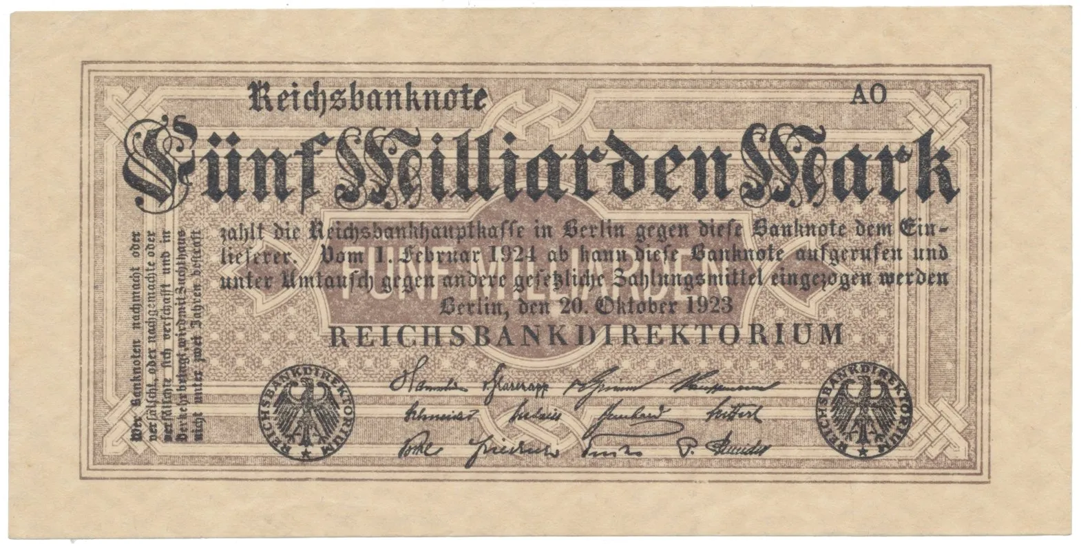 Německo, 5 Milliarden Mark 1923, Ro.120d
