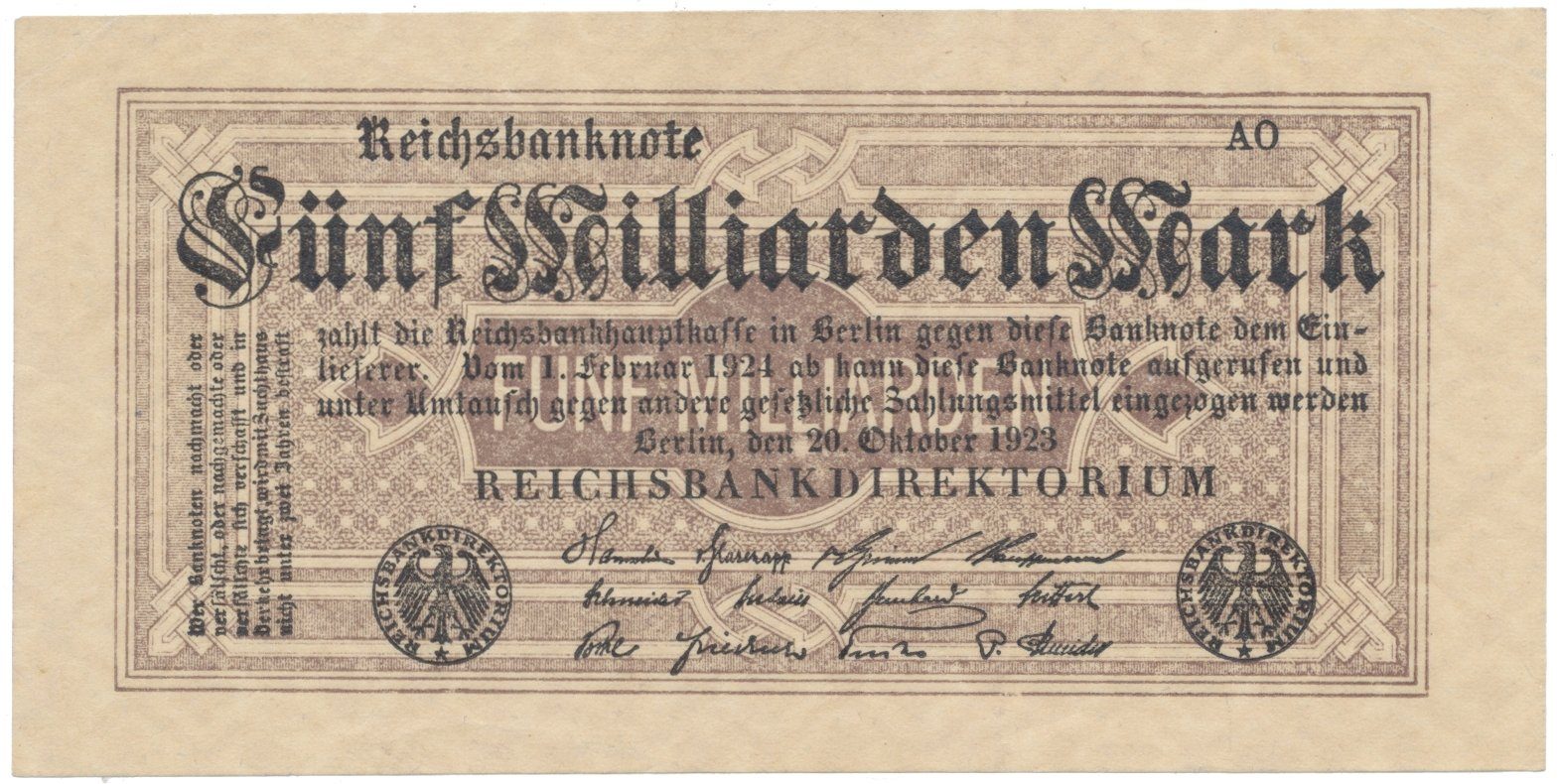 Německo, 5 Milliarden Mark 1923, Ro.120d