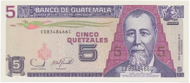 Guatemala, 5 Quetzales 2006, P.106b