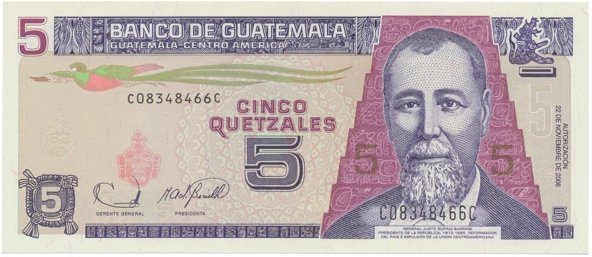 Guatemala, 5 Quetzales 2006, P.106b