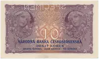 10 Koruna 1927, série N, SPECIMEN, Hej.22b.S1 - fotografie 2