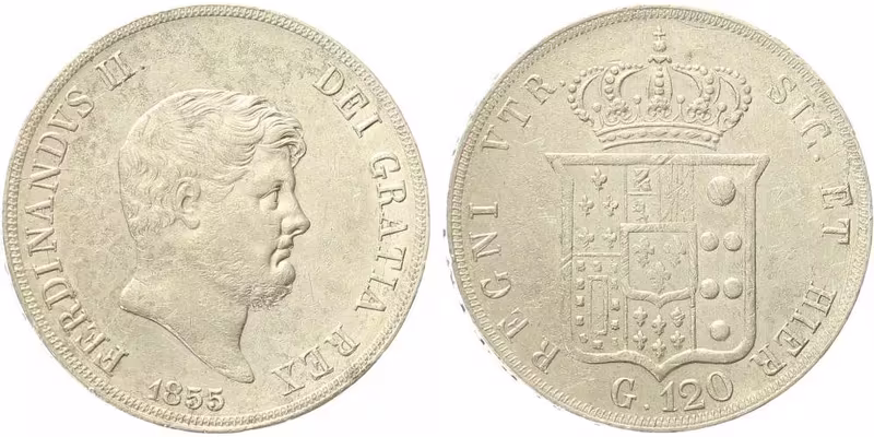 Itálie - Neapol a Sicílie, 120 Grana 1855
