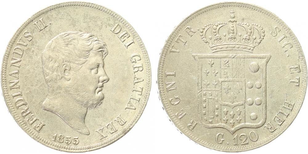 Itálie - Neapol a Sicílie, 120 Grana 1855