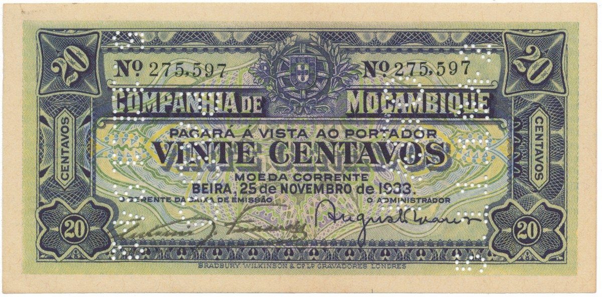Mosambik - Beira, 20 Centavos 1919 (1942), P.R2b