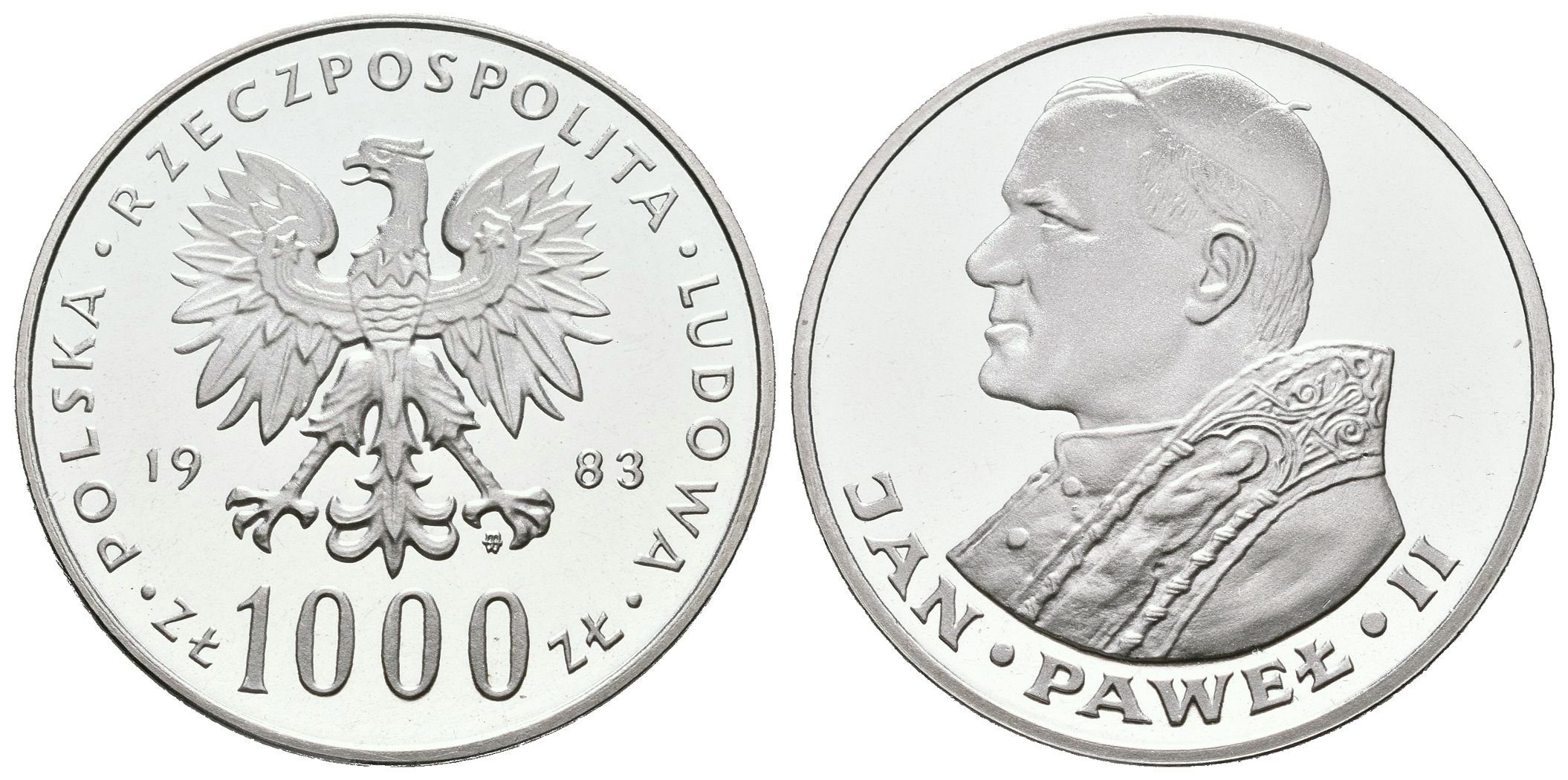 Polsko, 1000 Zlotých 1983 - Jan Pavel II.
