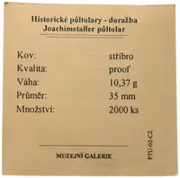 Replika - Historický 1/2 tolar - Joachimstaller - fotografie 2