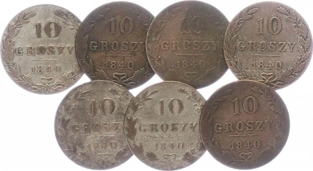 Ražby pro Polsko, Mikuláš I., 1825 - 1855 — 1