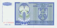Chorvatsko - Srbská Krajina, 10.000.000 Dinara 1993, P.R12