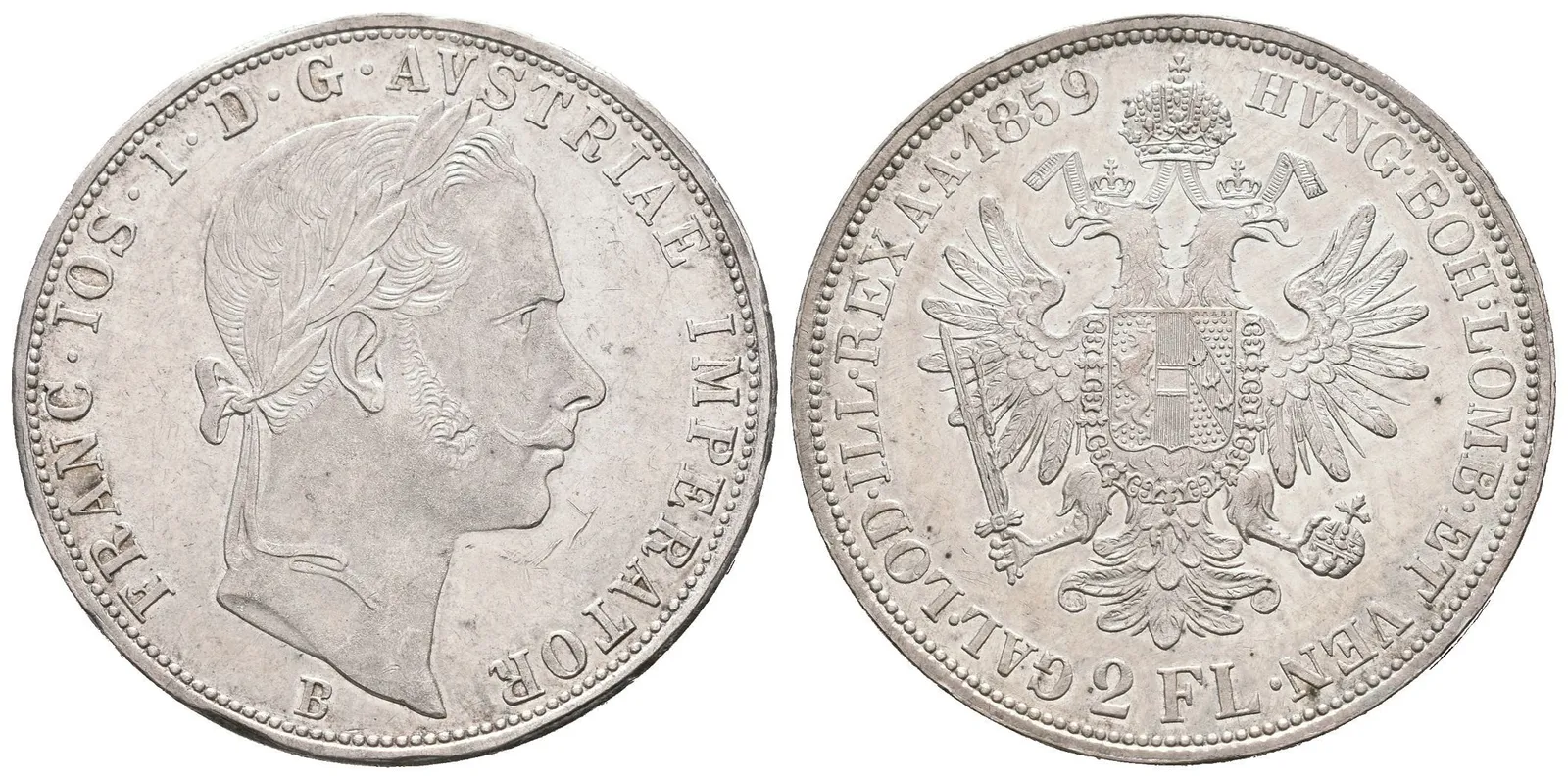 2 Zlatník 1859 B, velmi pěkná zachovalost, lesk na Rv., patina, — 1