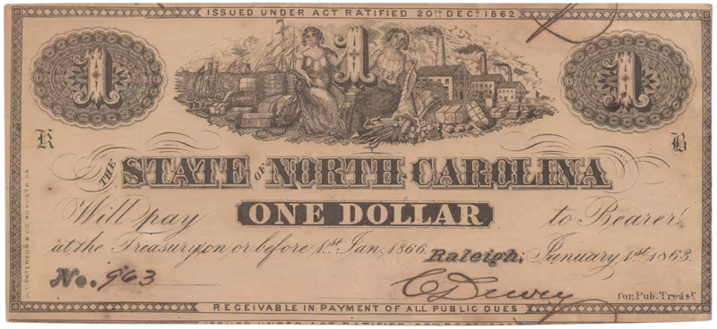 USA - N. Carolina, 1 Dollar 1863