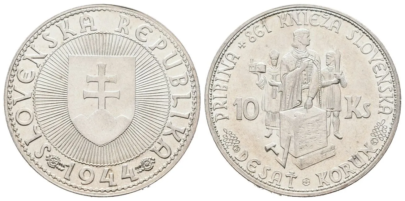 10 Koruna 1944 - bez křížku na kapličce