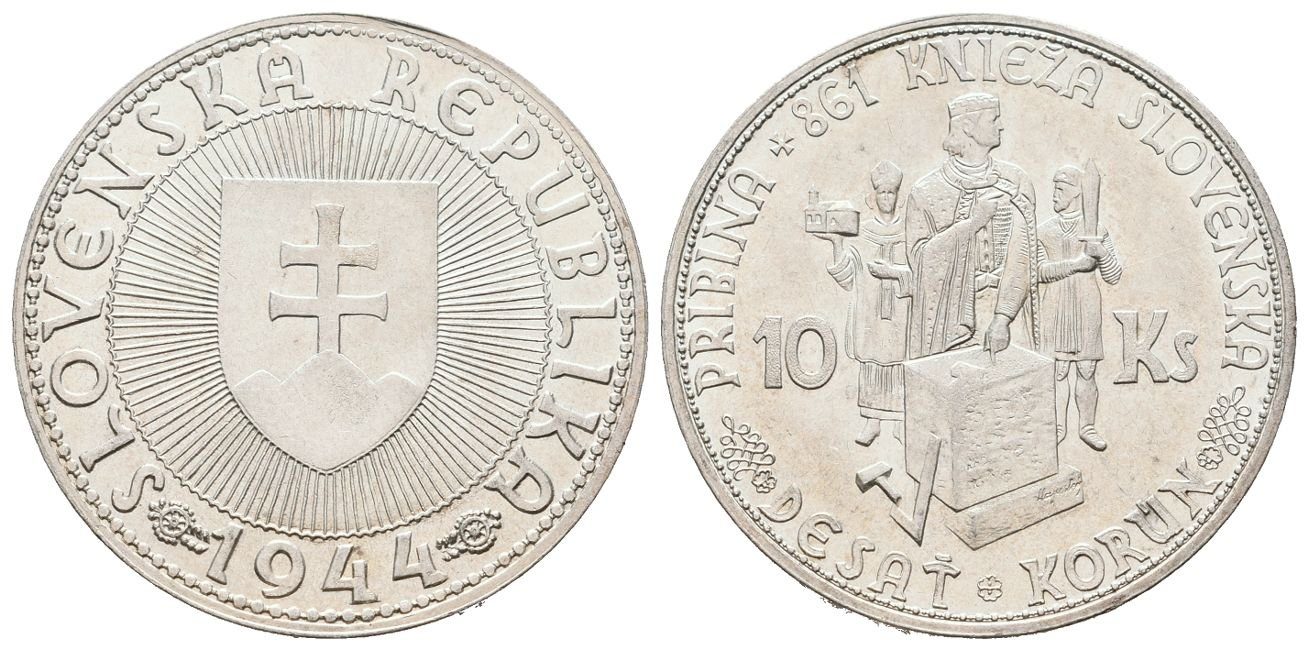 10 Koruna 1944 - bez křížku na kapličce