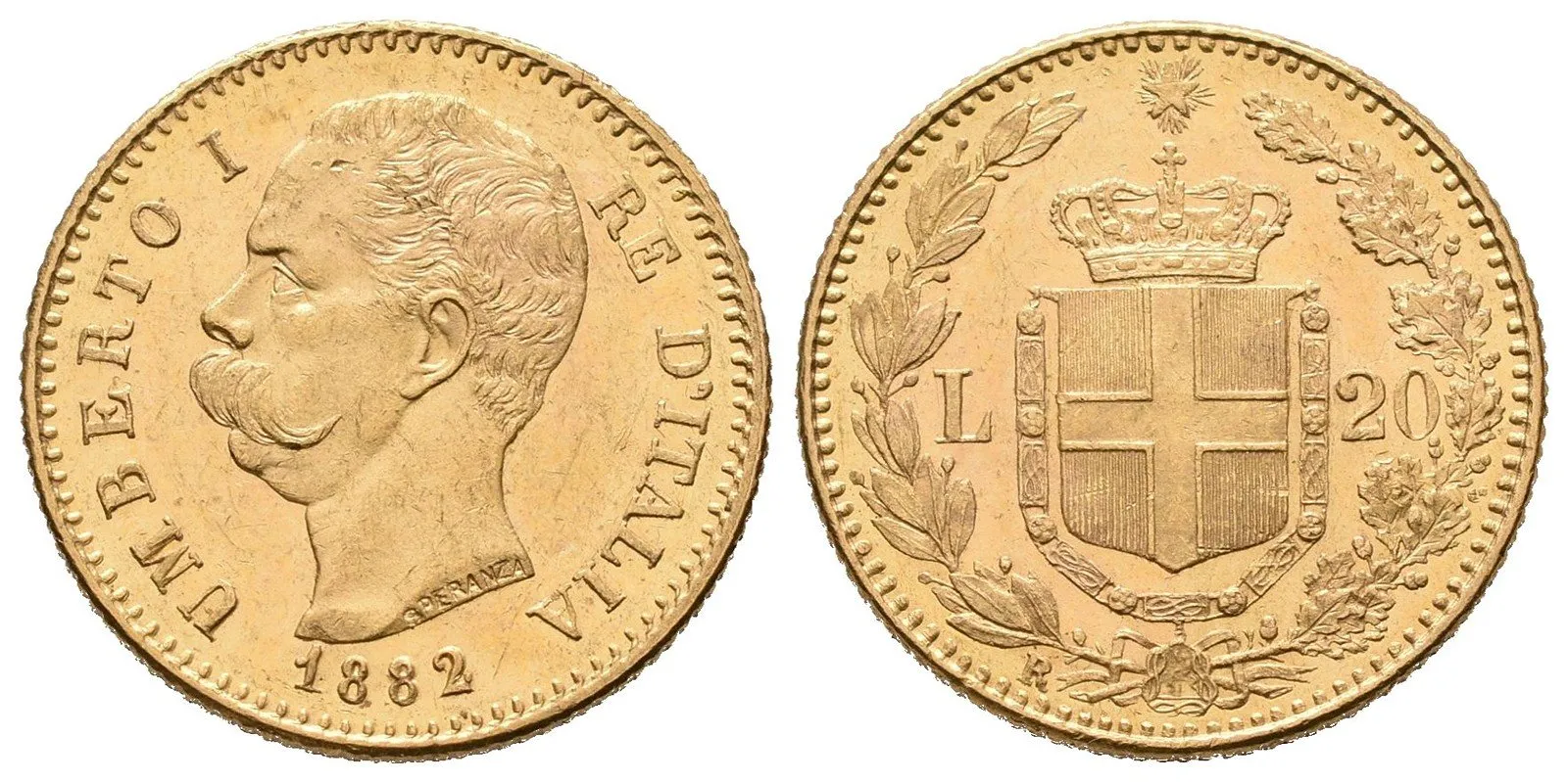 Itálie, 20 Lira 1882 R