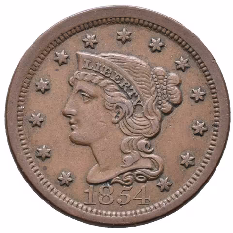1 Cent 1854, KM.67, pěkná zachovalost, patina, drobné rysky