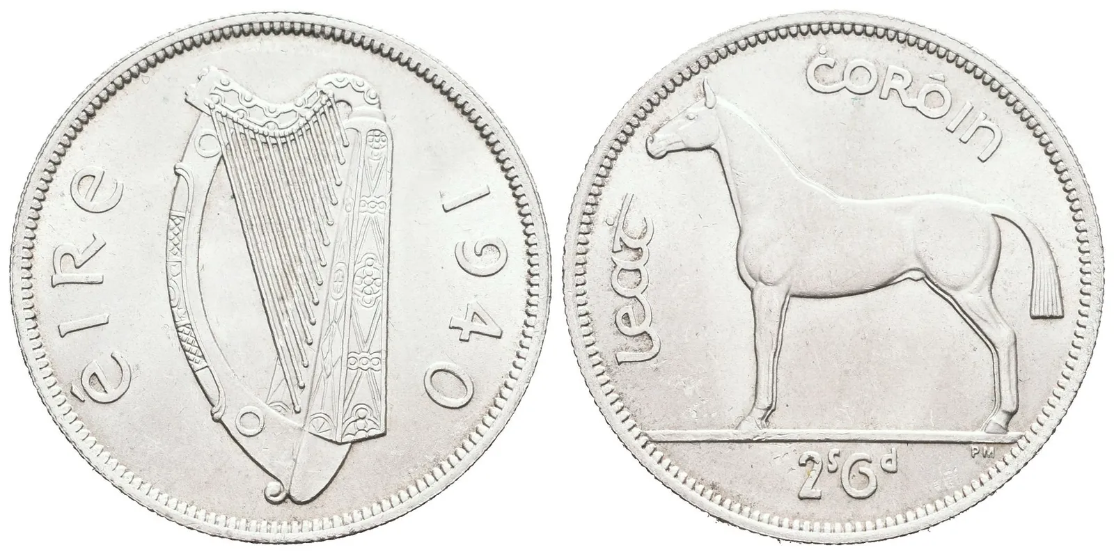 Irsko, 1/2 Crown 1940
