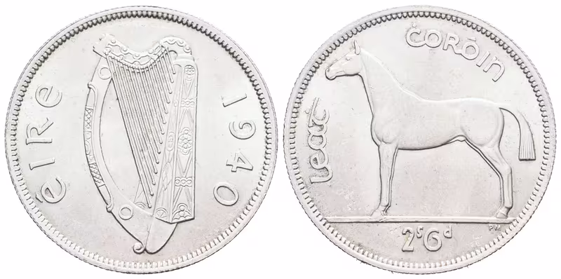 Irsko, 1/2 Crown 1940