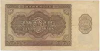 Německo - NDR, 20 DM 1948, tisk SSSR, 6-místný číslovač, Ros.344b - fotografie 2