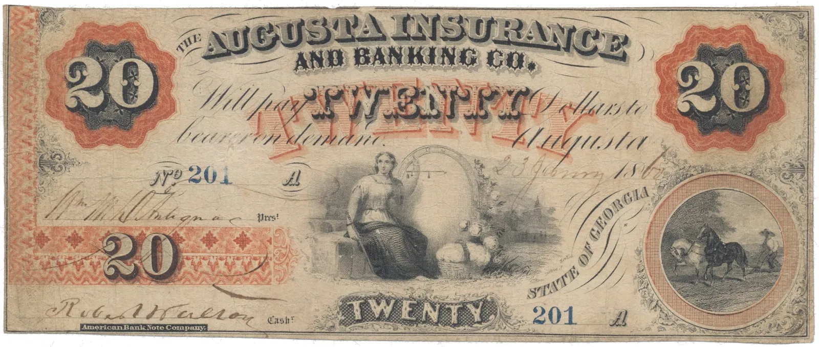 USA - Georgia, 20 Dollar 1860