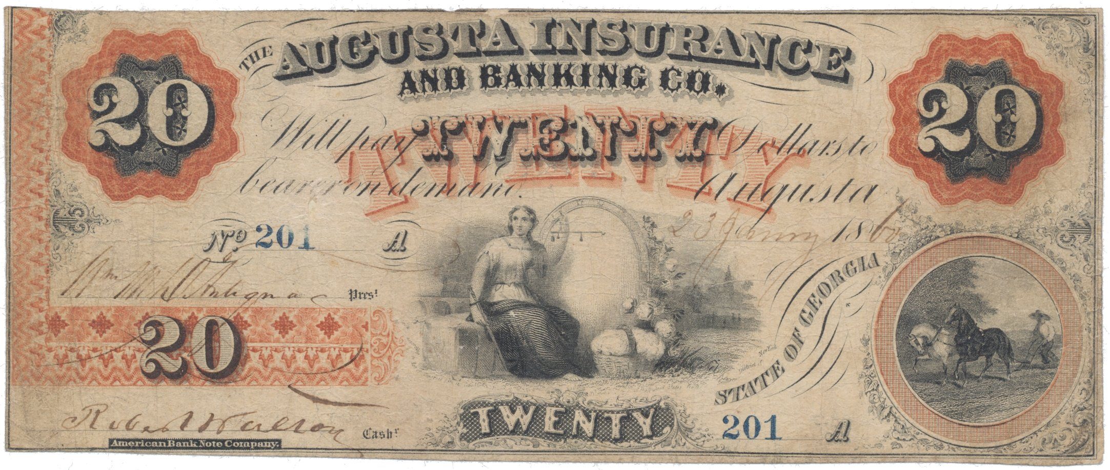 USA - Georgia, 20 Dollar 1860