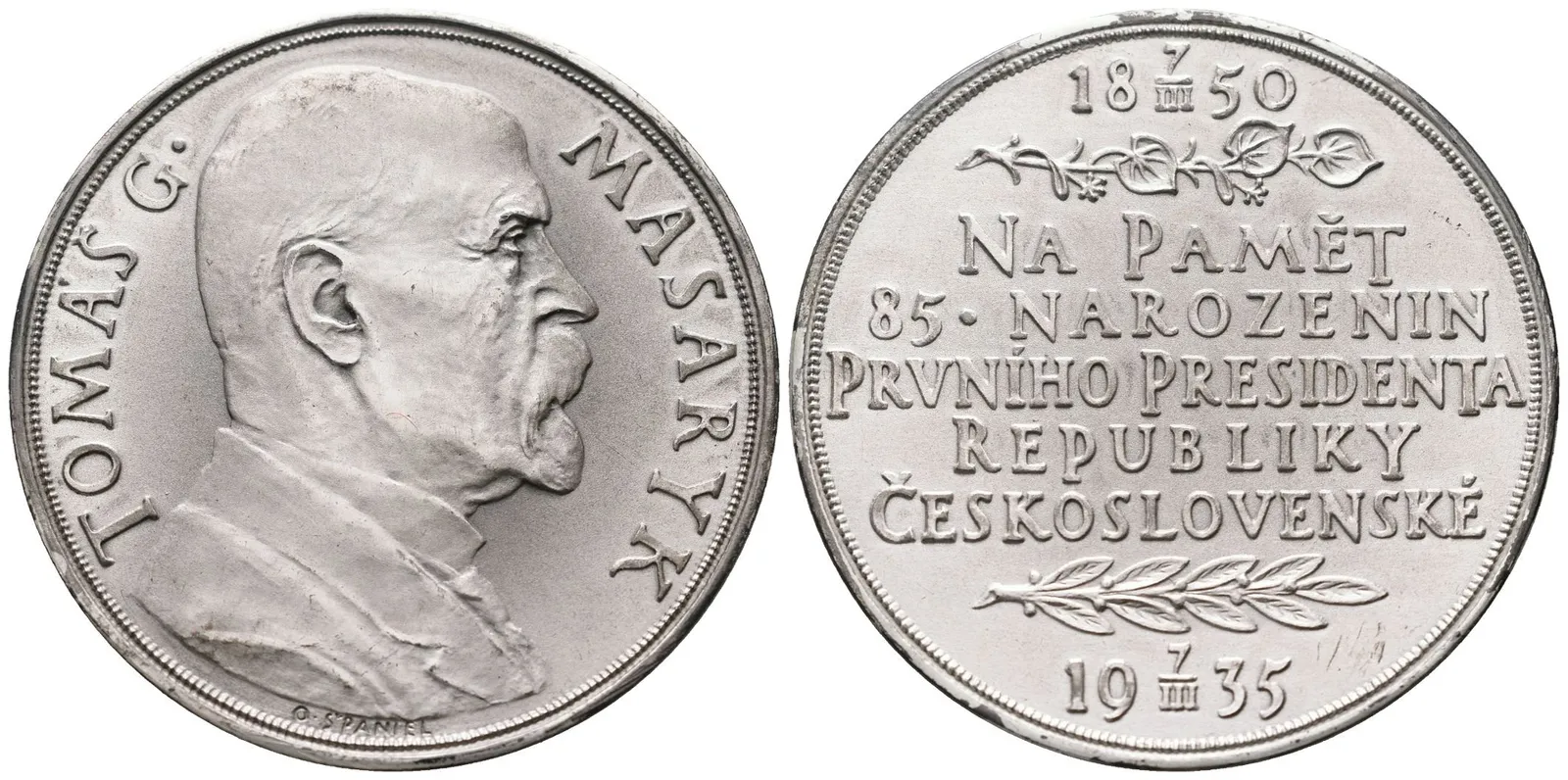 Španiel Otakar -  85. narozeniny TGM, 50 mm
