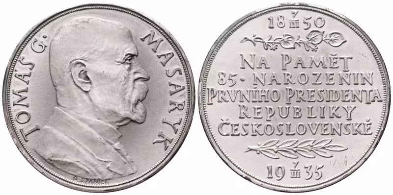 Španiel Otakar -  85. narozeniny TGM, 50 mm