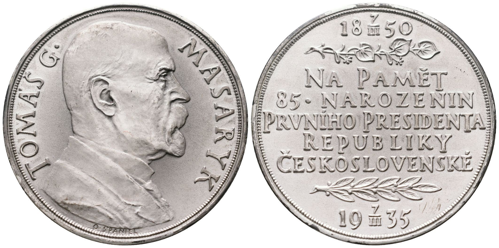 Španiel Otakar -  85. narozeniny TGM, 50 mm