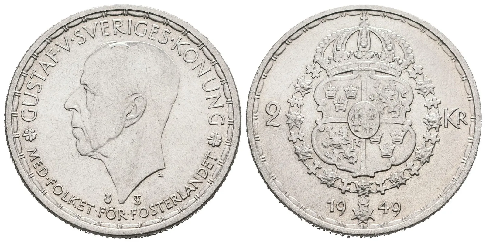 Švédsko, 2 Koruna 1949