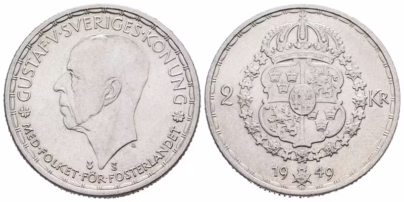 Švédsko, 2 Koruna 1949