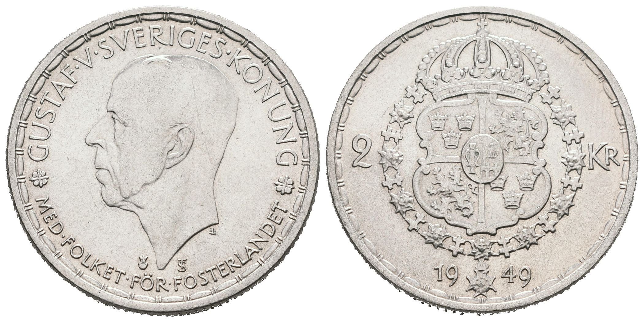 Švédsko, 2 Koruna 1949