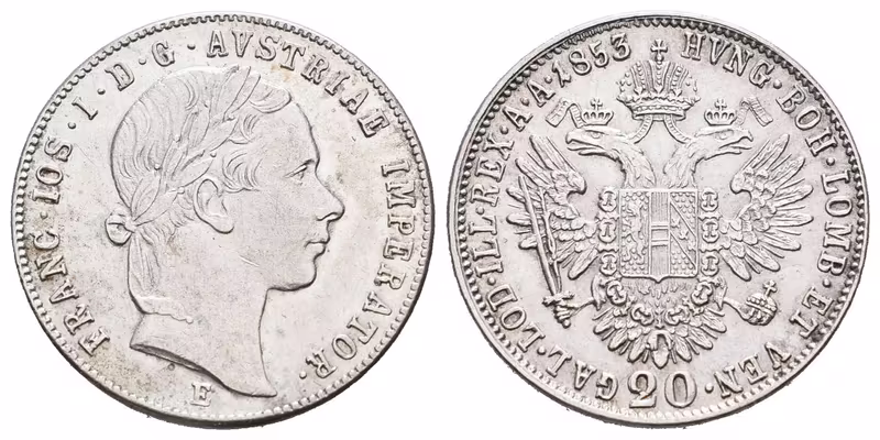 20 Krejcar 1853 E
