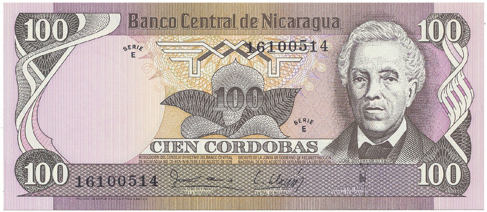 Nikaragua, 100 Cordobas 1979, P.137
