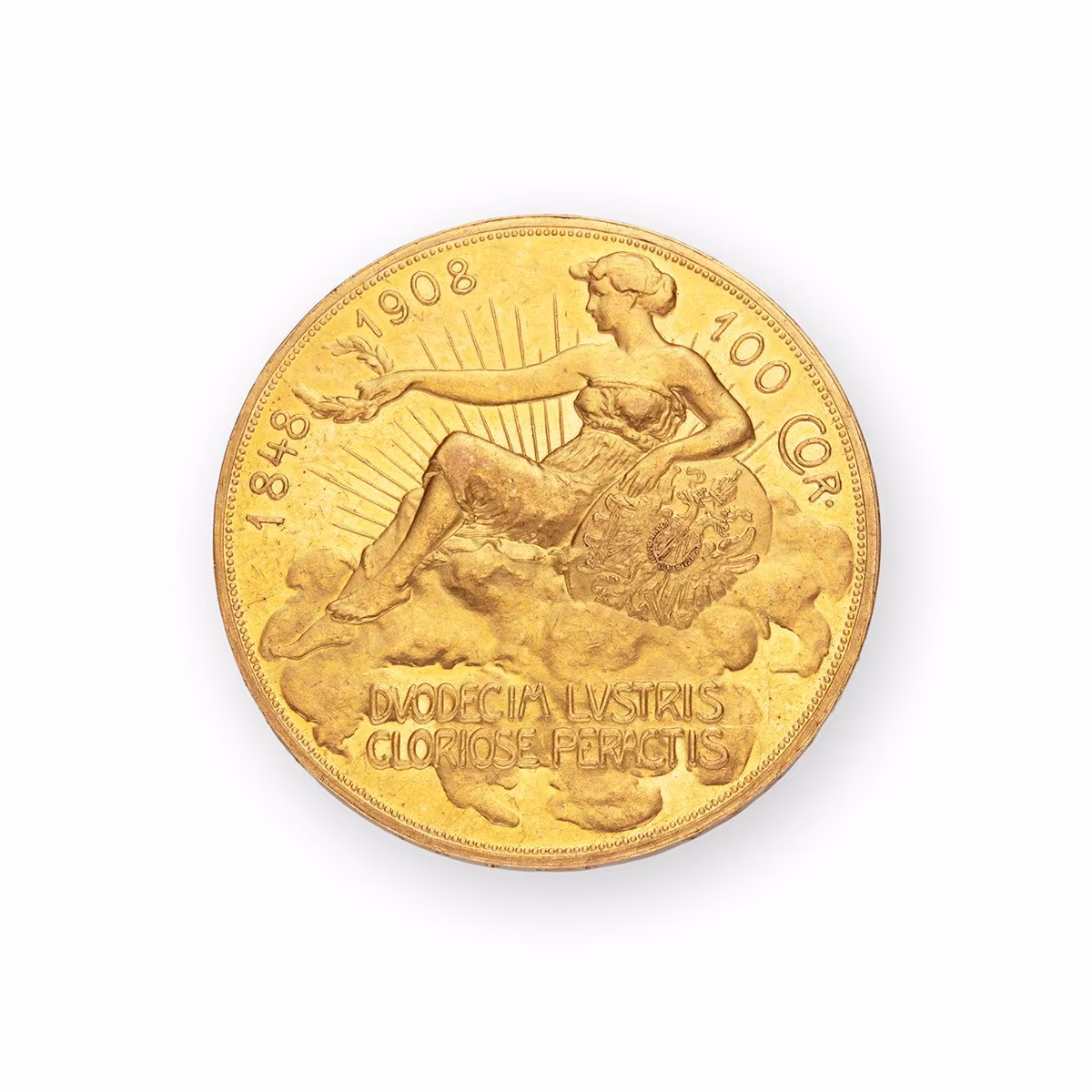 Zlatá 100 Koruna 1848 - 1908, jubilejní